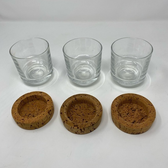 Set of 3 Vintage David Douglas Cork Coaster Bottom Glasses - Picture 6 of 7